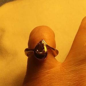 Pear shaped Peridot Gold Ring